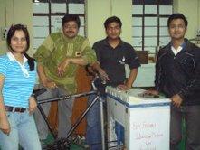 BITS Faculty Manoj Soni and team with Eco friendly washing machine exerciser combo