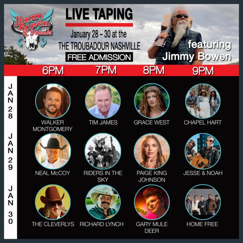 Guests Include: Walker Montgomery, Tim James, Grace West, Chapel Hart, Neal McCoy, Riders In The Sky, Paige King Johnson, Jesse & Noah, The Cleverlys, Richard Lynch, Gary Mule Deer, And Home Free