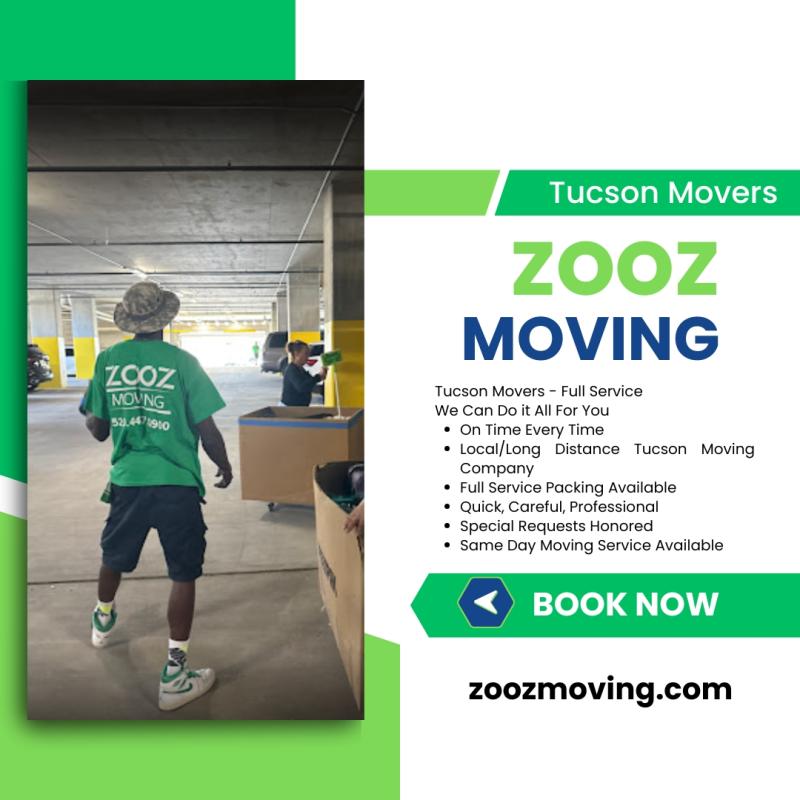 The pros at the Zooz Moving Company in Tucson can help relieve your stress because we ensure that every single task and belonging is properly taken care of, in the most caring and careful way possible. Call us today for a free quote on your upcoming move.