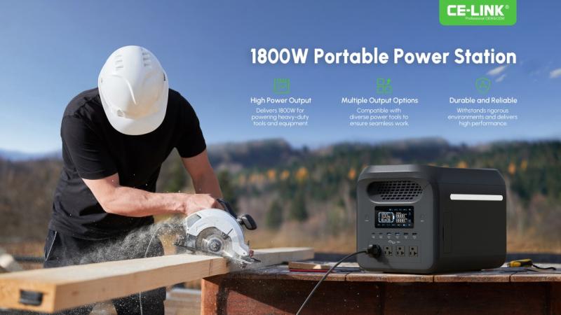 CE-LINK Launches 1800W Portable Power Station for Power Tools,
