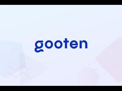 A white stylized lowercase "g" with a smooth, modern design on a solid blue background.
