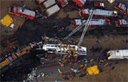 Sky view of the Worst Train Disaster in California History Chatsworth  California