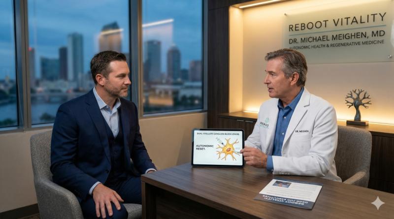 A licensed provider discusses the dual stellate ganglion block with a patient in need of a natural solution for their chronic fatigue.