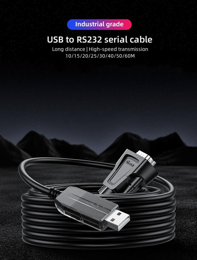 DTECH Industrial USB to RS232 Long Distance Serial Cable