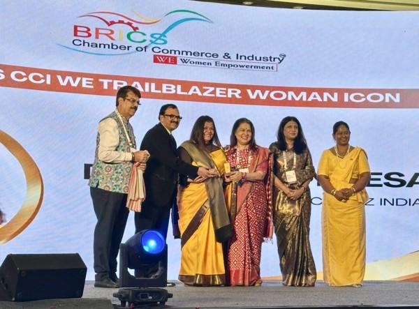 Mission ShakthiSAT Mascot Unveiled at BRICS CCI WE Summit 2026 -