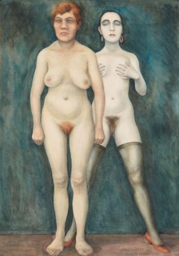 Otto Griebel - Zwei Frauen. 1924. Watercolor, 63,8 x 45 cm (25.1 x 17.7 in). Estimate: € 30.000-40.000