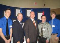 L to R: Nate Hail, The Jason Foundation President and CEO Clark Flatt, Attorney General Dustin McDaniel, Taylor Maxwell and Tyler McCauley
