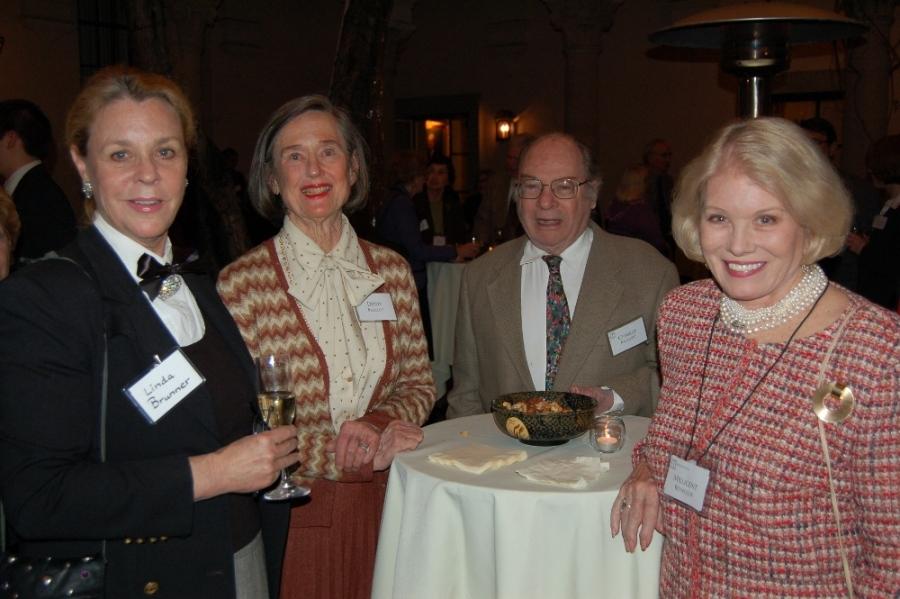 Guests Linda Brunner, Dedsy and Charles Baggott and Millicent Reynolds enjoy the wonderful outdoor reception at the Caltech Associates dinner