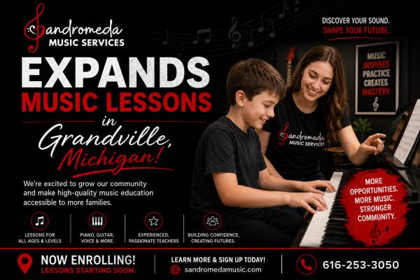 Sandromeda Music Services Expands Music Lessons in Grandville