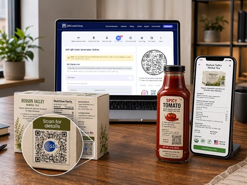 QRCodeChimp's GS1 QR Code generator enables brands to prepare for GS1 Sunrise 2027 and make a leap toward connected packaging.