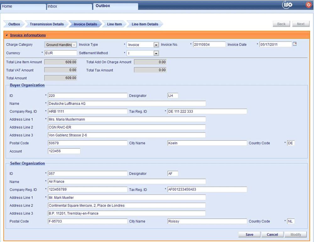 SKYfly M-Billing Extended: Create Invoice