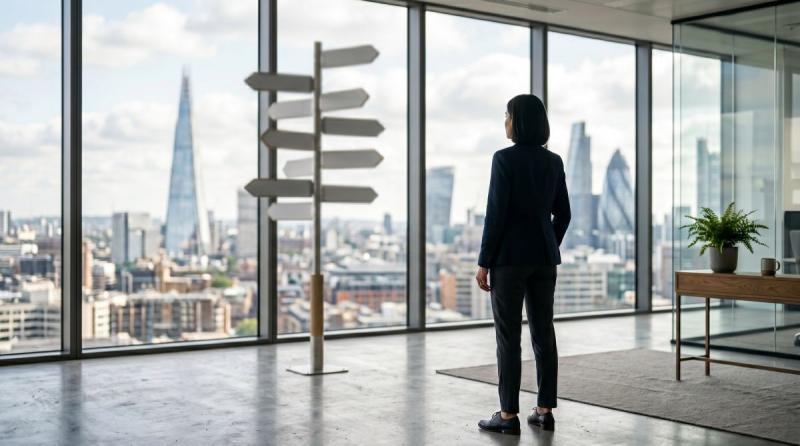 Decisions under uncertainty: modern leadership amid many paths (stock image) ( (C) AFAN Solutions GmbH, AI-generated with Adobe Firefly/Gemini)