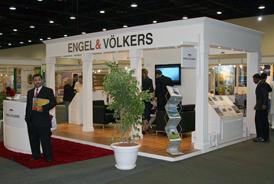 The pavilion of Engel & Voelkers at the 3rd Qatar International Real Estate and Investment Exhibition at the Doha Exhibition Centre.