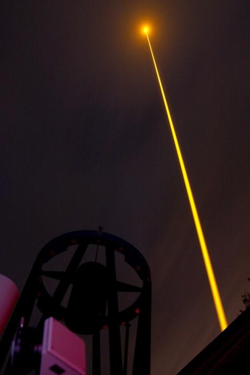 “First light” of the new laser guide star technology at the Allgäu Public Observatory (A. Friedenauer)