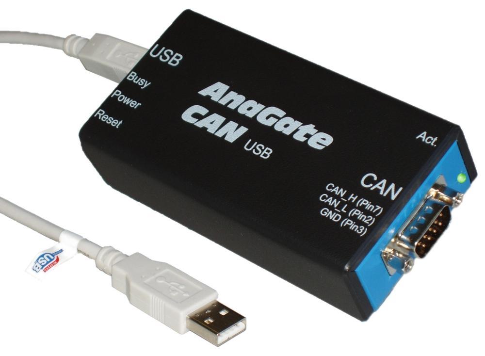 The AnaGate CAN USB interconnects personal computer and CAN network