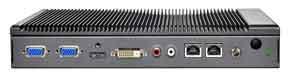 The front side of the platform has 4 video out ports, HDMI, DVI-D and 2 x VGA.