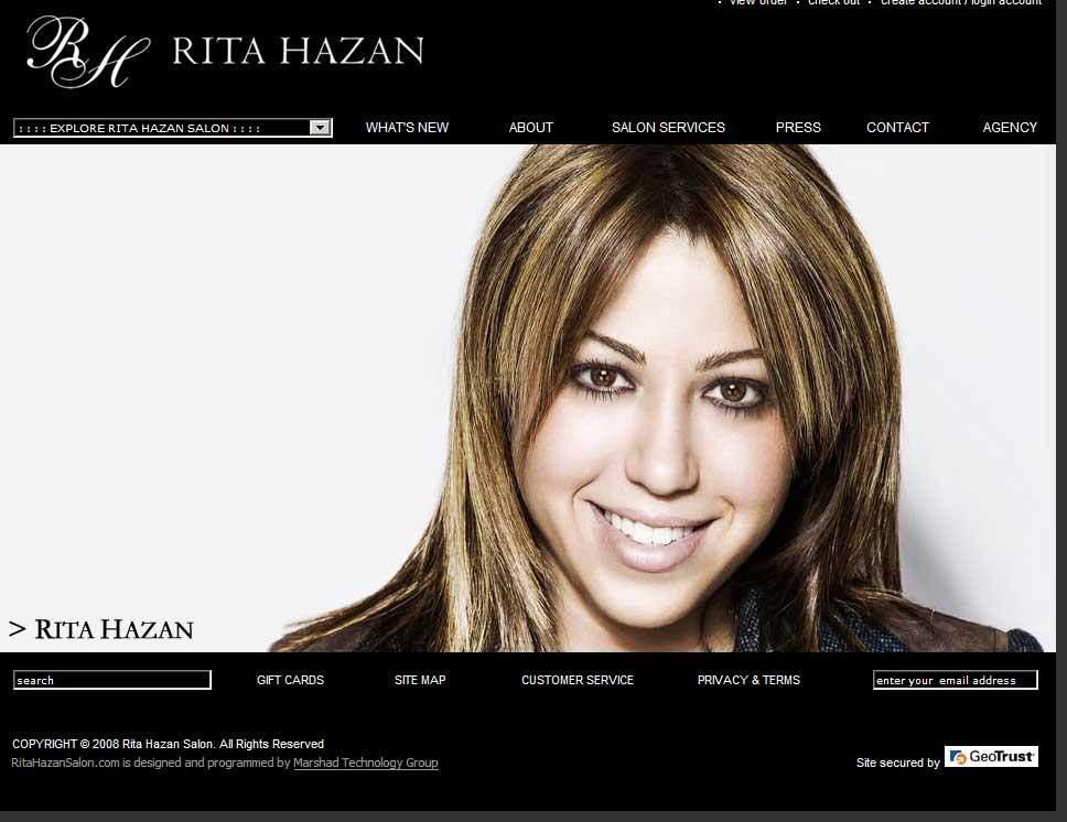 Rita Hazan Salon website (RitaHazanSalon.com) designed by Marshad Technology Group, NYC (http://marshad.com)