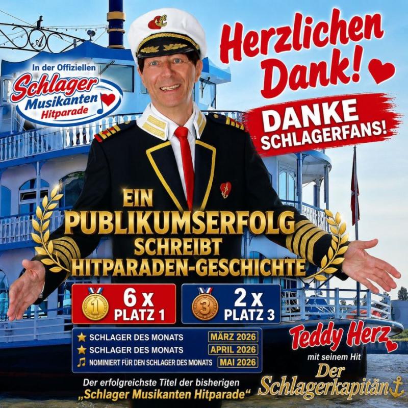 Teddy Herz - The Schlager Captain: A Hit with Audiences Makes Chart History ( (C) REUTHER-ENTERTAINMENTS)