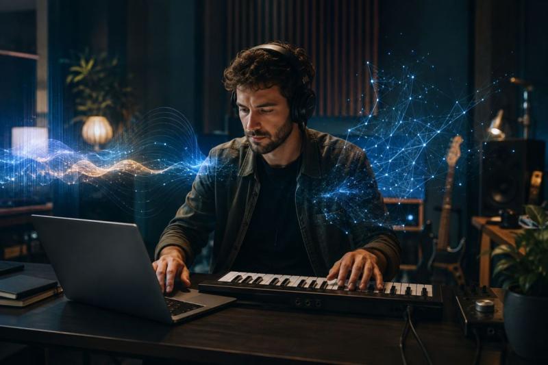 AI makes music production virtually infinitely scalable--but attention remains a scarce resource. ( (C) 2026 Frank-Ringo Gutacker)