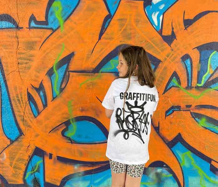 Graffiti kids' party as a memory forever during a graffiti workshop