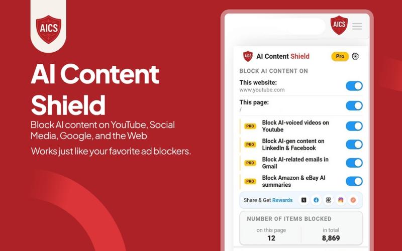 AI Content Shield Launches Privacy-First AI Detector & AI Content Blocker Browser Extension for YouTube, Social Media, Google, and the Web