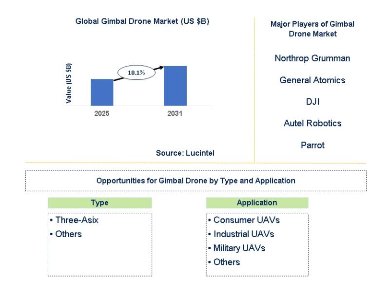 Lucintel Forecasts the Global Gimbal Drone Market is expected to grow with a CAGR of 10.1% from 2025 to 2031