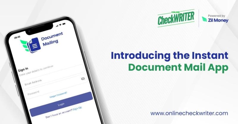 OnlineCheckWriter.com Launches Document Mail App Offering Instant Dispatch