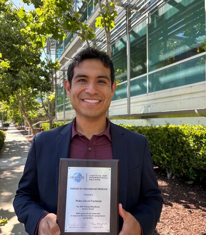 Pedro David Espinoza Receives The 2025 National Healthcare Service Award by INMED for Advancing Health Equity in Low-Resource Communities