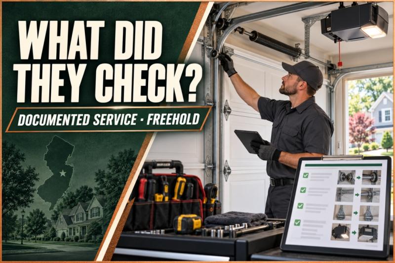A Service Record for the Garage Door: Freehold Township Garage Door Repair Introduces Documented Garage Door Service in Freehold, NJ