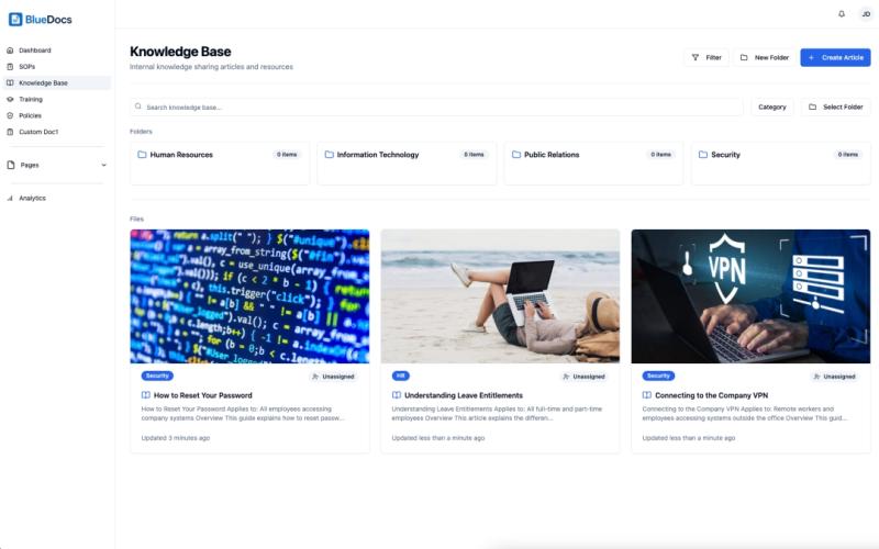 BlueDocs Redefines Knowledge Base Software: Why Companies Are Ditching Scattered Documentation for One Unified Platform