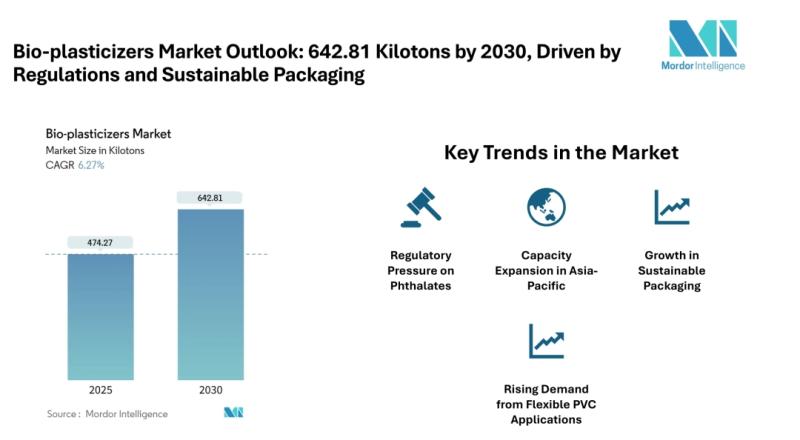 Bio-plasticizers Market Forecast estimated to Reach 642.81 Kilotons by 2030, Amid Rising Regulatory Compliance and Sustainable Packaging Demand