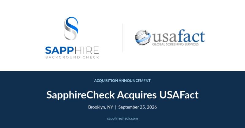 Sapphire Background Check Acquires USAFact, Uniting Nearly 40