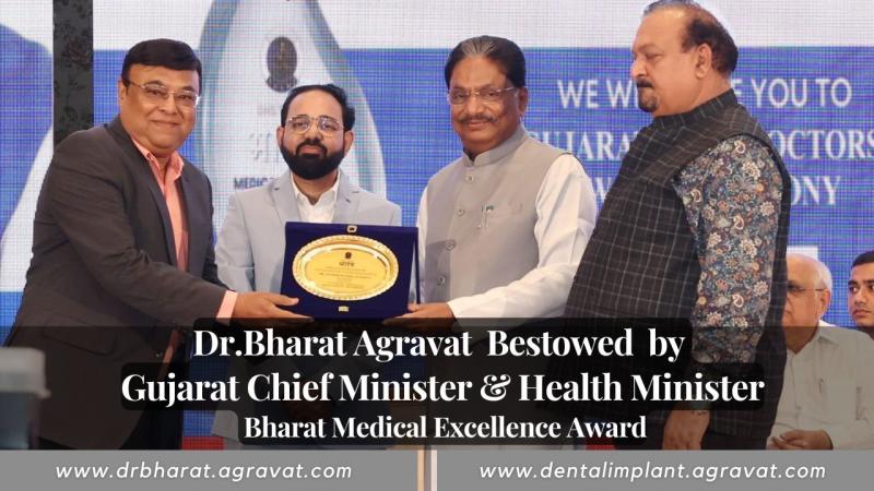 Prestigious Bharat Medical Excellence Award Bestowed Upon Implantologist Dr. Bharat Agravat at Top Doctors Meet