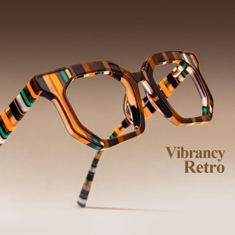 Embrace a fusion of tradition and trend with the Vibrancy Retro glasses, where timeless patterns meet modern flair.
