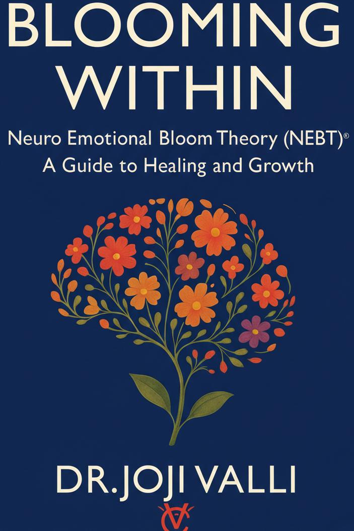 Book cover of Blooming Within: A Guide to Healing and Growth (NEBT) by Dr. Joji Valli.