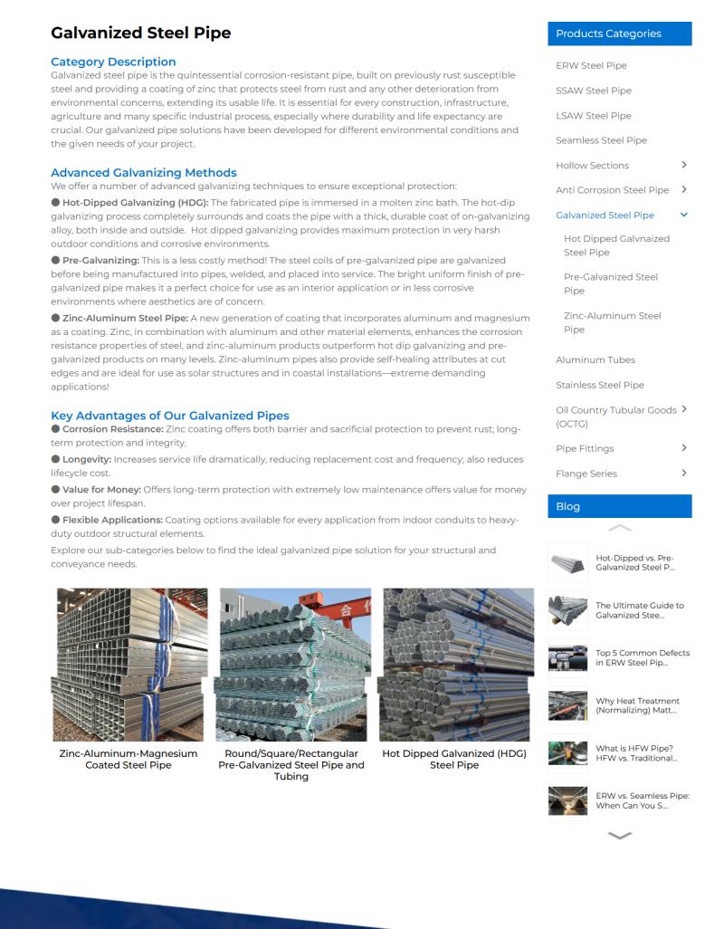 CORTEC STEEL LIMITED: Global Leading Galvanized Steel Pipe