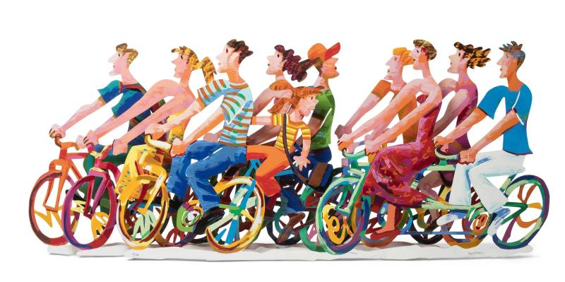 David Gerstein Biking Wallsculpture | 2024 FRANK FLUEGEL GALERIE