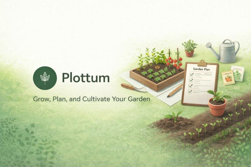 Plottum garden planning platform visualizing companion planting, spacing, and climate based garden optimization