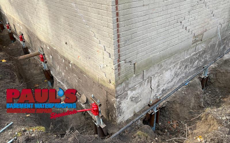 Paul's Basement Waterproofing installs helical piles for foundation repair in Ontario