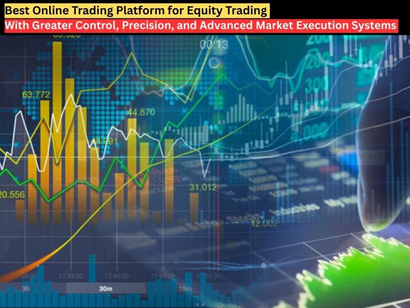 Online trading platform showing equity trading charts and stock market data.