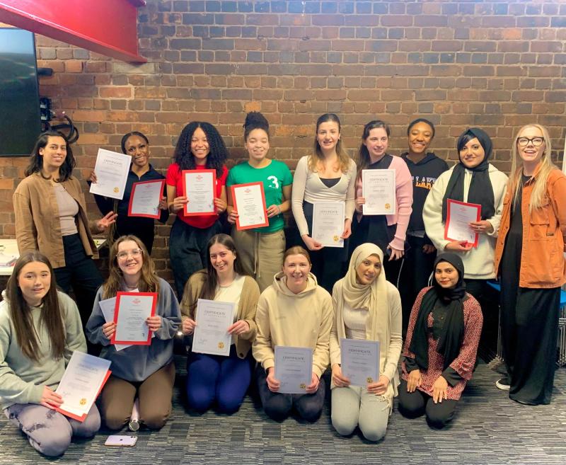 Stacey Smith with the young people who completed the first-ever Get Started yoga programme at The King's Trust in Birmingham.