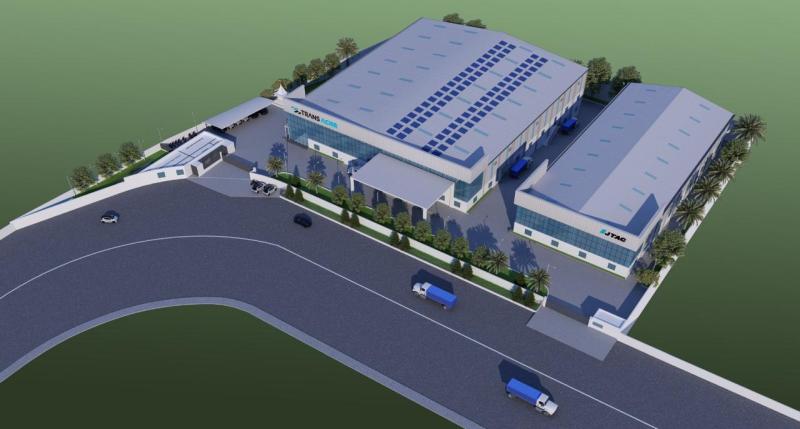 Architectural rendering of Trans ACNR Solutions' proposed 130,000 sq. ft. Bus HVAC manufacturing facility at Shoolagiri.