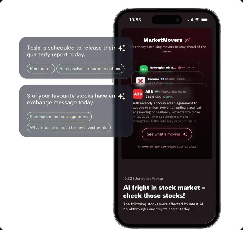 Beakon provides personalized stock market updates to financial news readers