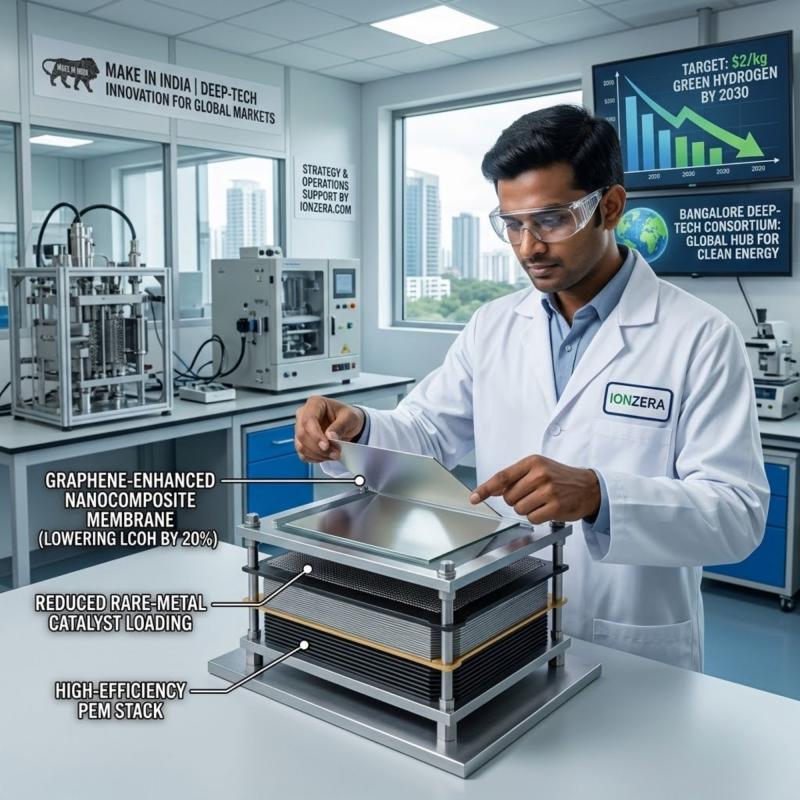 India cuts H2 costs! 🇮🇳 New Deep-Tech PEM breakthrough to hit $2/kg targets. High-efficiency, global-grade tech by Ionzera.
