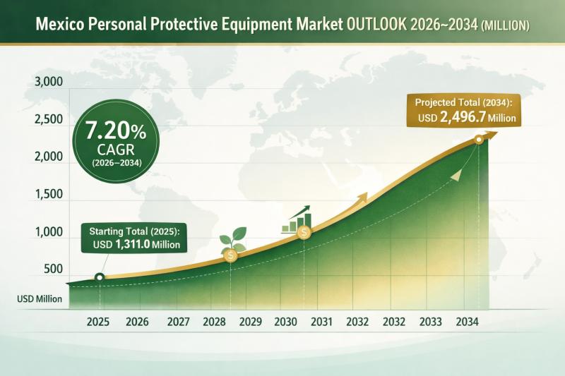 Mexico Personal Protective Equipment Market Forecast 2026-2034: Market Expected to Reach USD 2,496.7 Million