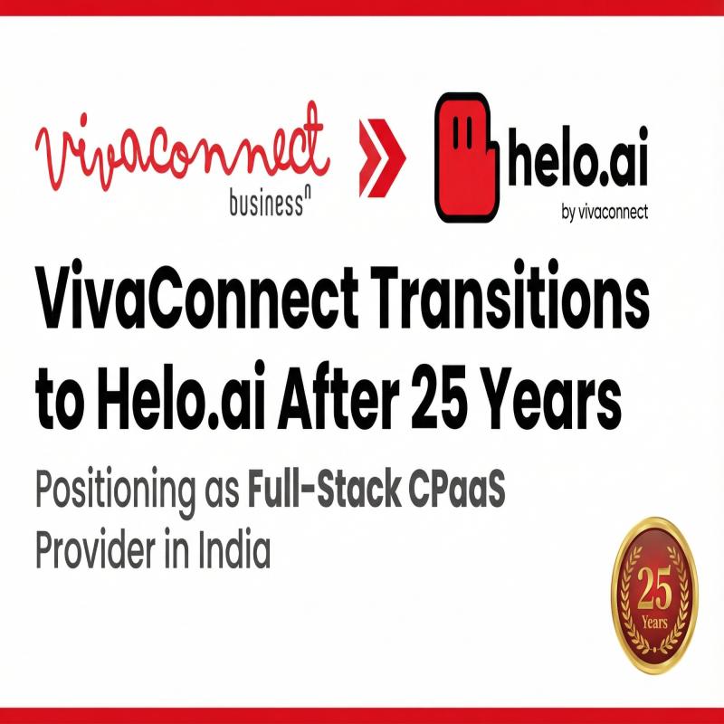 VivaConnect officially rebrands to Helo.ai after 25 years, marking a major milestone in India's CPaaS landscape. The Gurugram-base