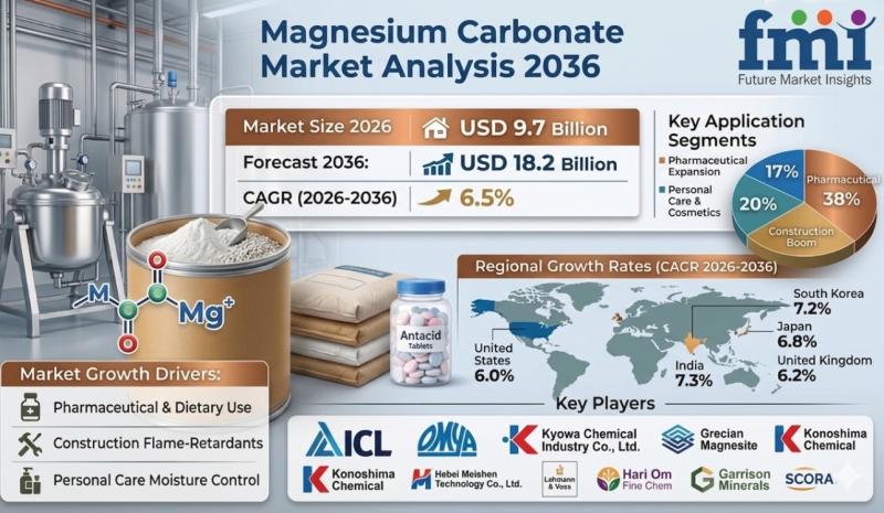 Magnesium Carbonate Market Analysis 2036: Strong Growth Across
