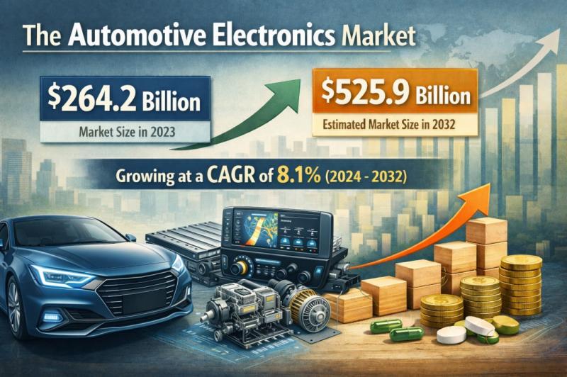 Automotive Electronics Market Size to Reach USD 525.9 Billion by 2032 at 8.1% CAGR Driven by ADAS Adoption and Electric Vehicle Expansion