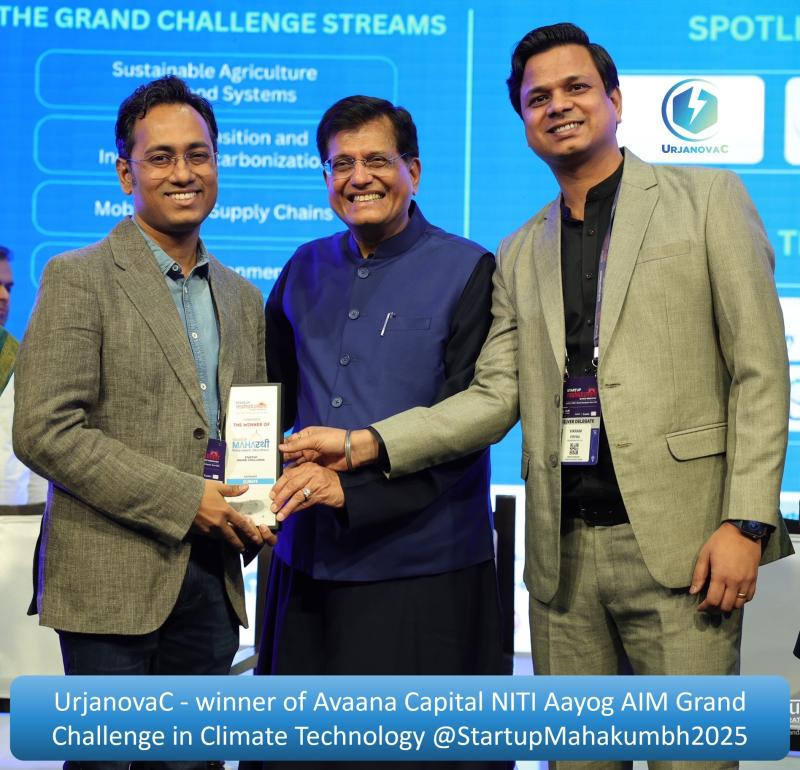 UrjanovaC Wins Avaana-Startup India-NITI Aayog AIM Grand Challenge for Climate Tech Innovation 2024-25