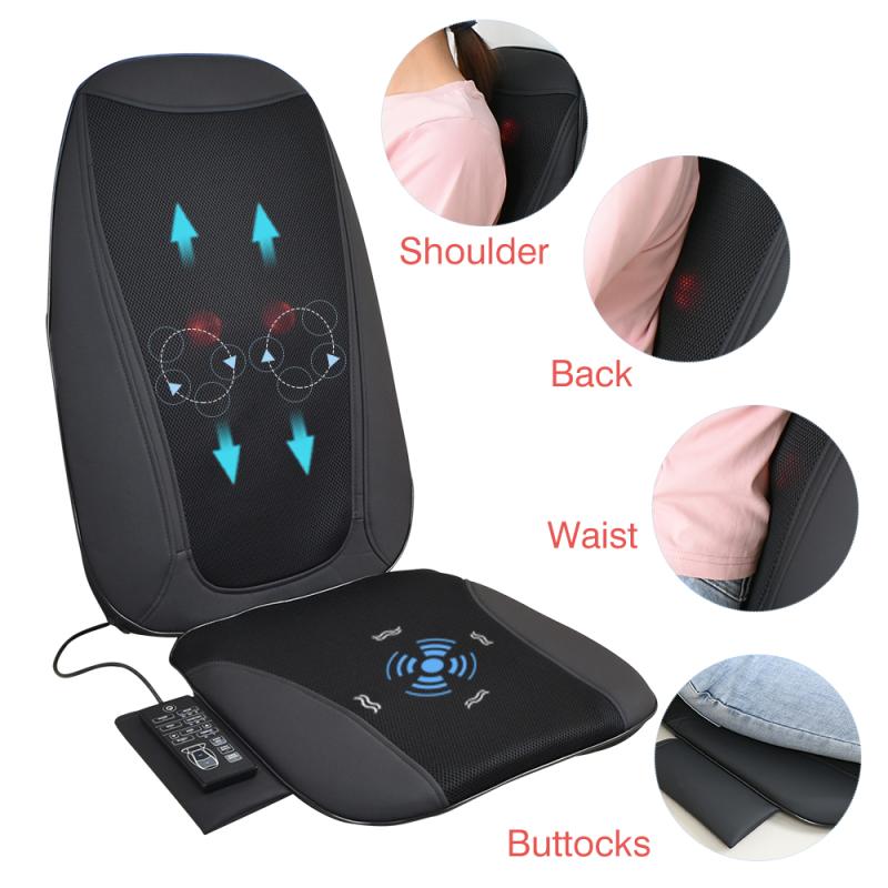 belmint seat cushion massager with shiatsu vibration Belmint Full Body Seat Cushion Massager Mat with Shiatsu Neck Massager with  Heat main image 1